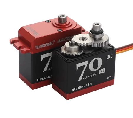 TIANKONGRC BLS-HV70MG 70 كجم سيرفو بدون فرش عالي العزم رقمي RC سيرفو موتور مقاوم للماء معدن كامل عالي الجهد 4.8 ~ 8.4 فولت 180° زاوية تحكم سيرفو توجيهي لسيارة RC 1:8 1:10