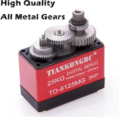سعر جيد تيانكونجرك TD-8125MG 25KG 4.8-7.2V الرقمي سيرفو 360 درجة مقاوم للماء عزم دوران كبير معدن معدات ل DIY روبوت الذراع الروبوتية RC نموذج PWM 500μs-2500μs الانترنت
